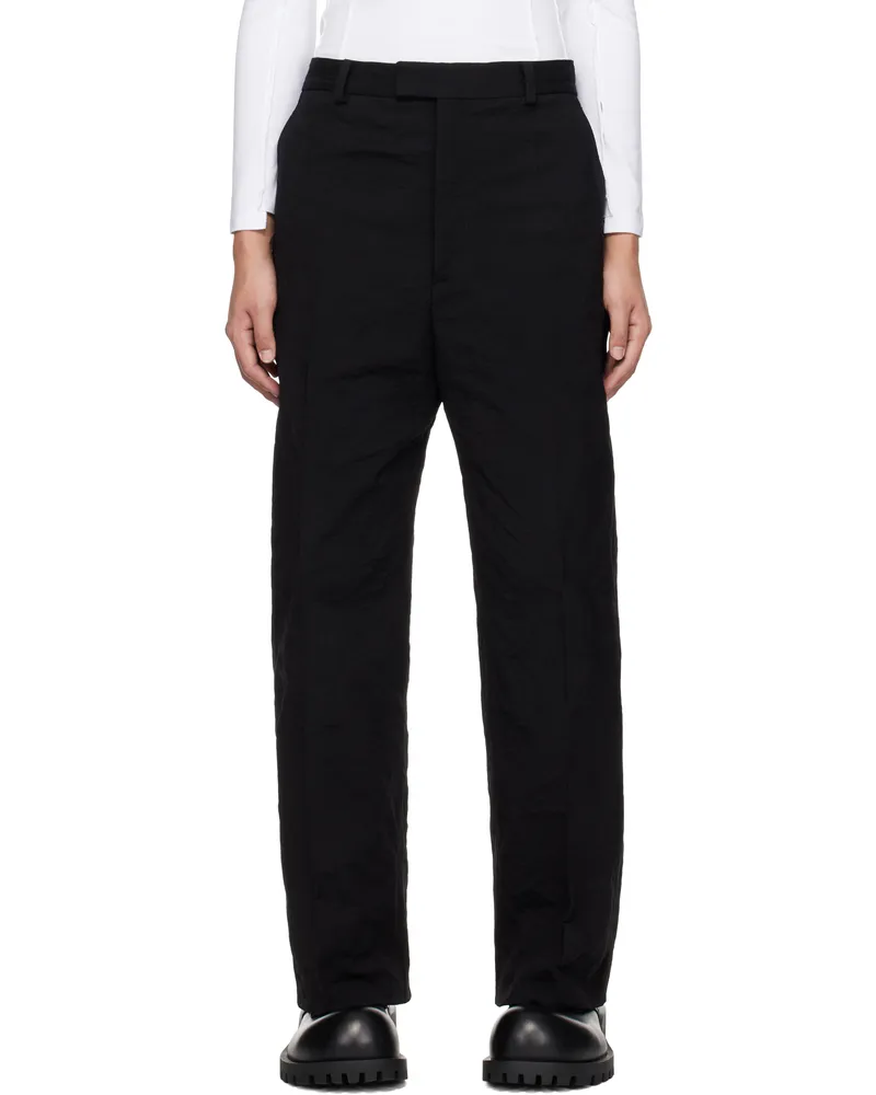 VETEMENTS Black Metalized Wrinkled Tailored Trousers Black
