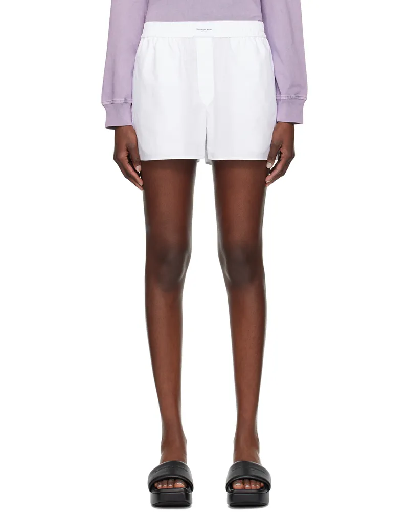 Alexander Wang White Button-Fly Shorts 100