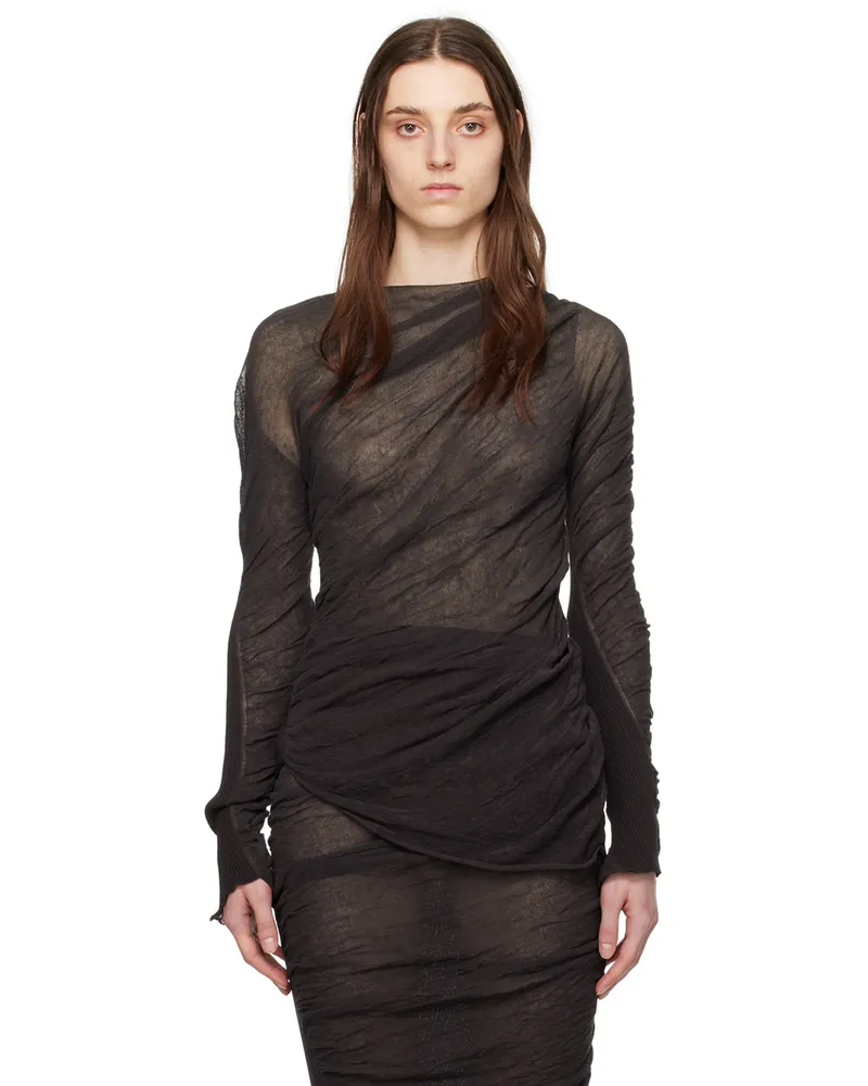 Issey Miyake Brown Crewneck Sweater 45