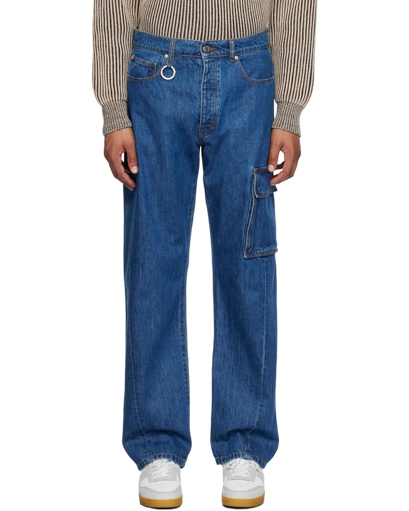 Études Studio Blue Surface Jeans Blue