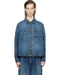 NEEDLES Indigo Distressed Denim Jacket Indigo