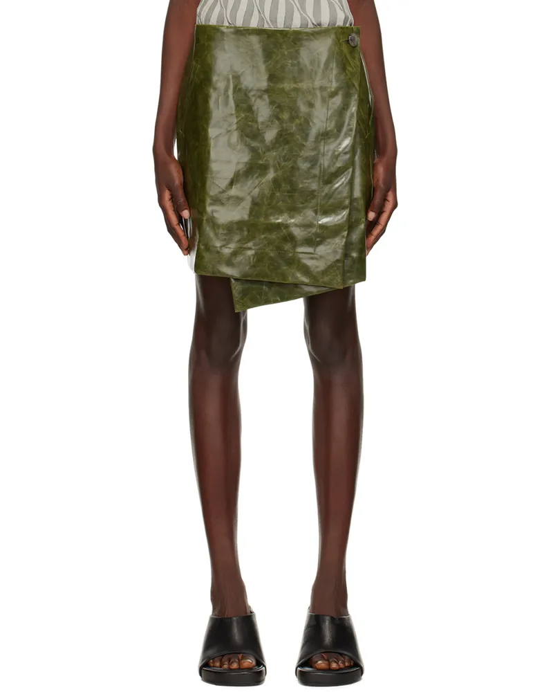 Song For The Mute Green Wrap Around Miniskirt Grn