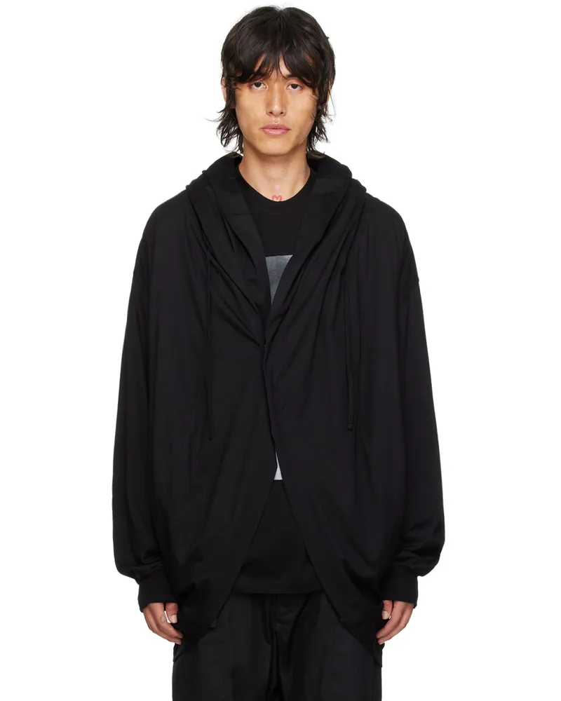 Julius Black Draped Cardigan Black