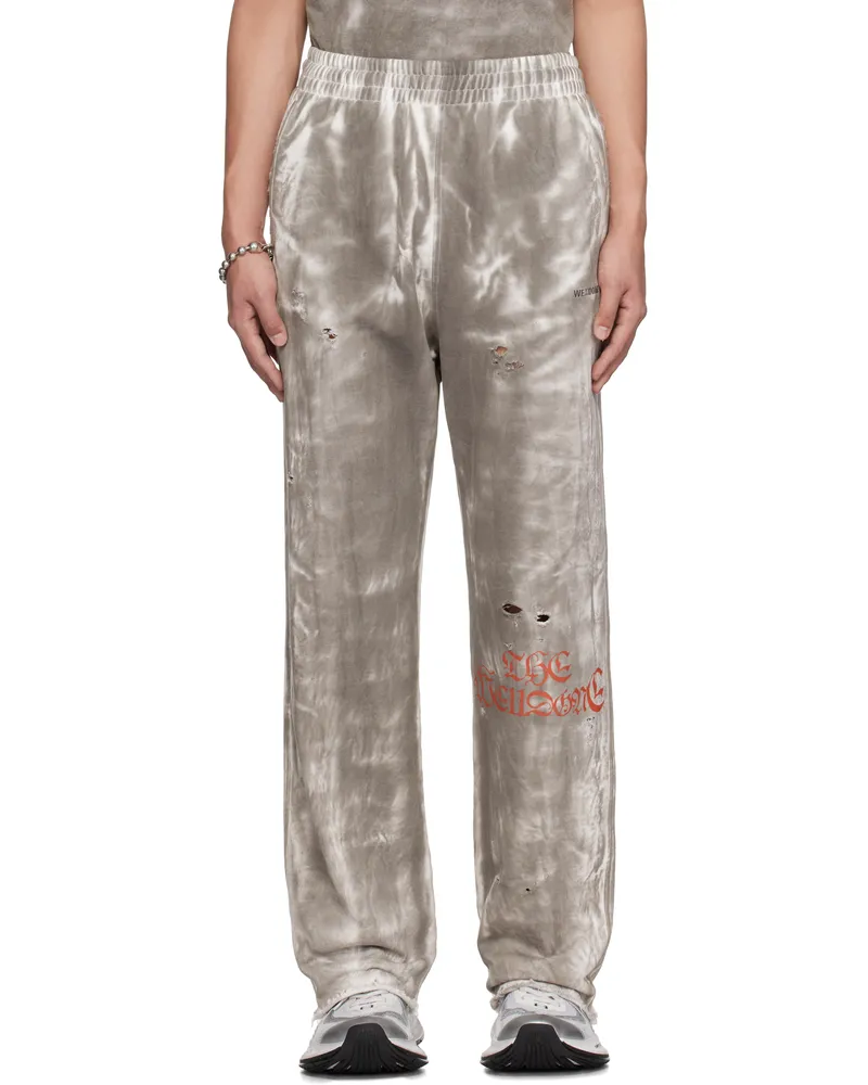 WE 11 DONE Gray Muddy Sweatpants Black