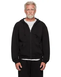 SKIMS Black Terry Relaxed Zip Up Hoodie Washed