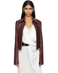 Ann Demeulemeester Burgundy Esther Biker Leather Jacket Cherry