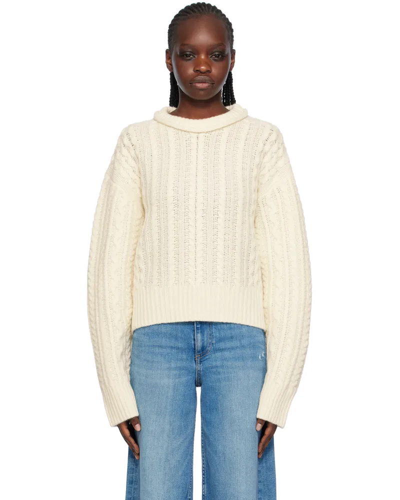 RE/DONE Off-White Crewneck Sweater Ivory