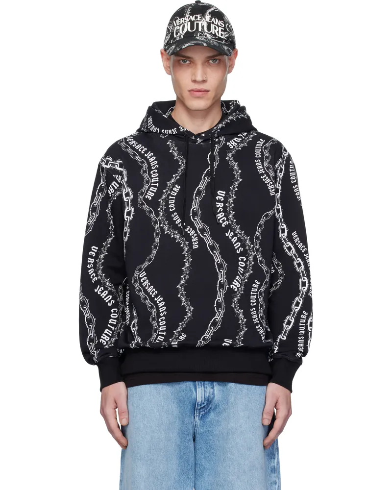 Versace Jeans Black Chain Couture Hoodie E899-black