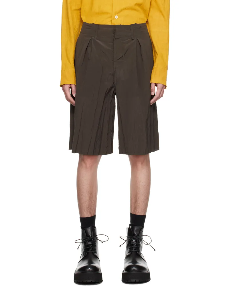 AIREI Brown Pleated Shorts Vintage