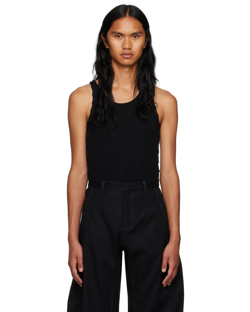 Dion Lee Black Bichrome Tank Top Black