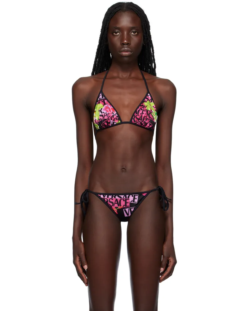 Versace Multicolor Printed Bikini Top 5b100