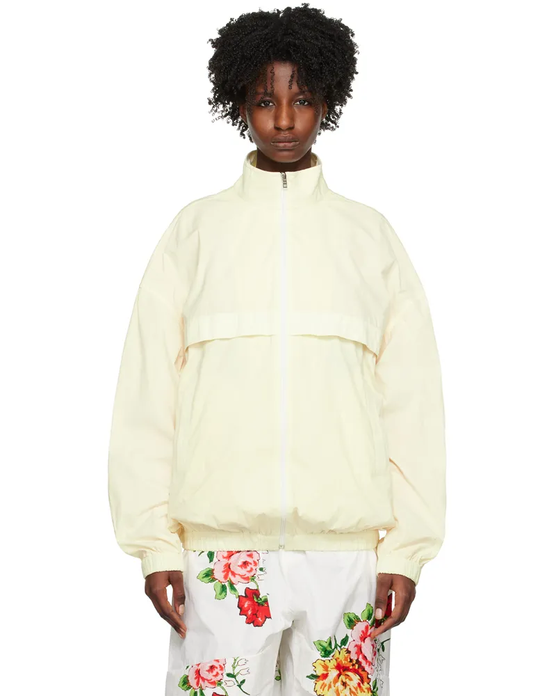 WE 11 DONE Yellow Stand Collar Windbreaker Jacket Yellow