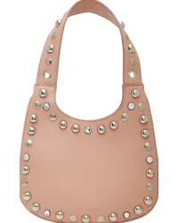 PANCONESI Pink Small Diamanti Saddle Bag Leather