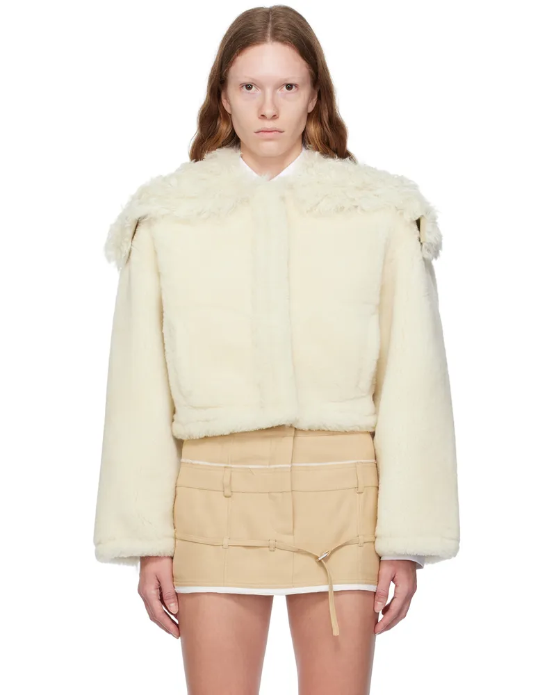 Jacquemus Off-White Le Papier 'La Veste Piloni' Shearling Jacket Off