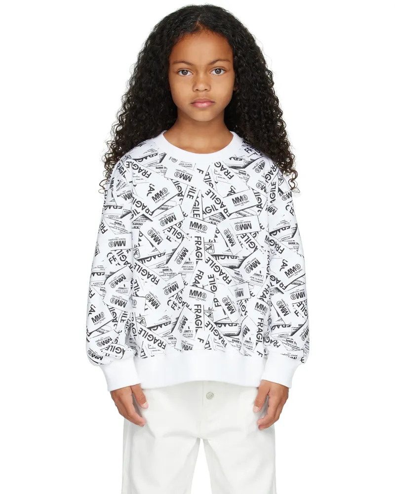 Maison Margiela Kids White Crewneck Sweater M6100