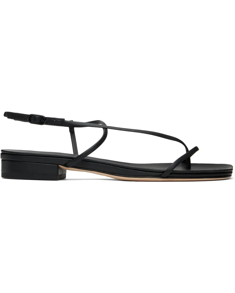 Studio Amelia Black Cross Front Flat Sandals Blk