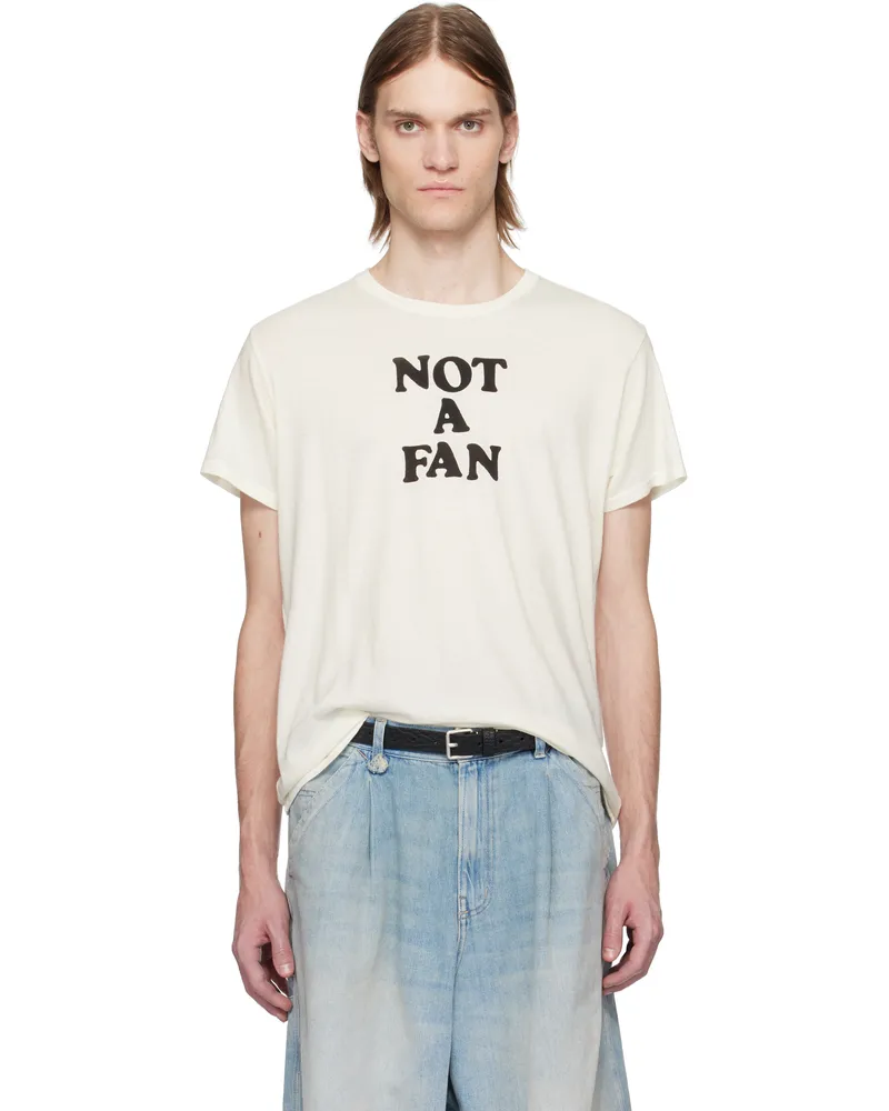 R13 Off-White 'Not A Fan' Boy T-shirt Ecru