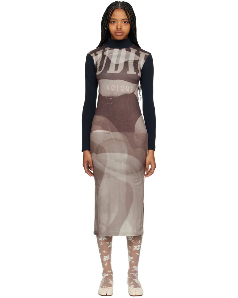 ELLISS SSENSE Exclusive Brown Maxi Dress Print