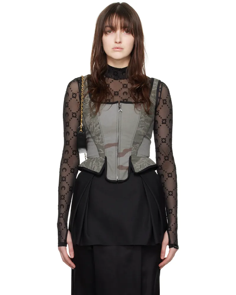 Marine Serre Gray Camo Corset Gr90