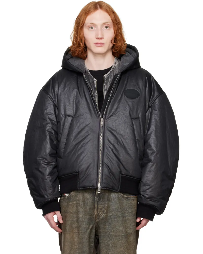 Alexander Wang Black Padded Bomber Jacket