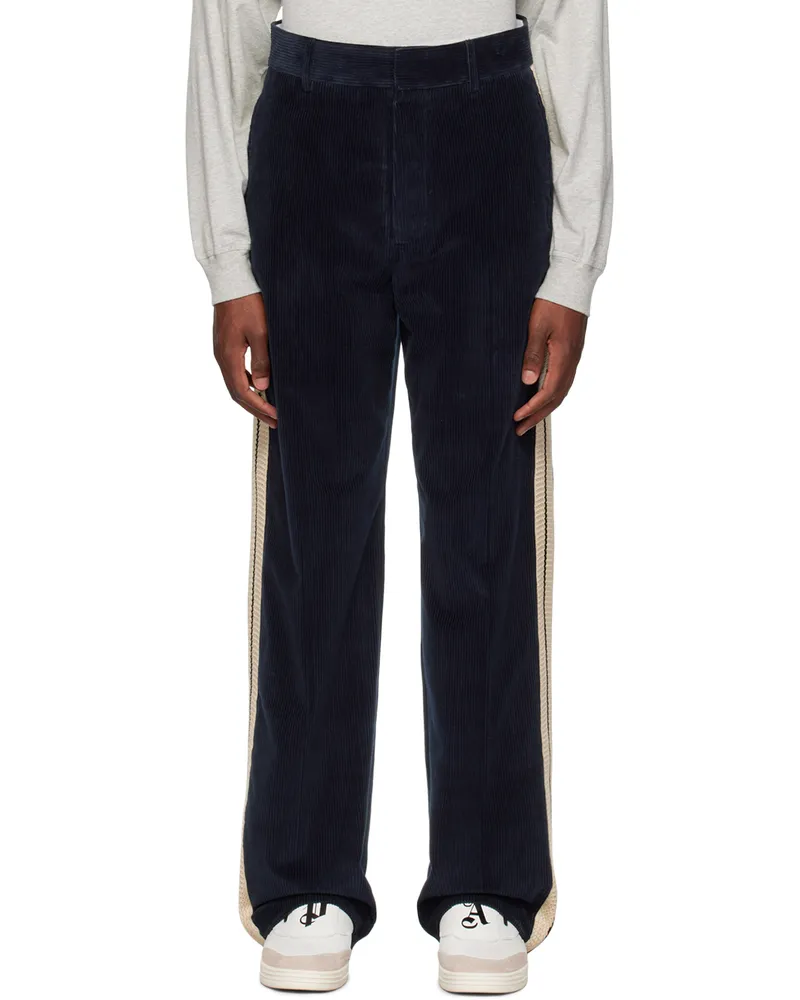 Palm Angels Navy Four-Pocket Trousers Navy