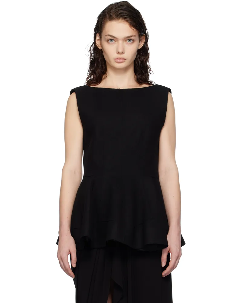 Lanvin Black Peplum Blouse Black