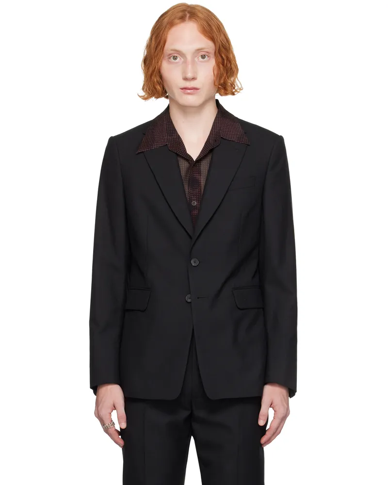 Dries van Noten Black Single-Breasted Blazer 900