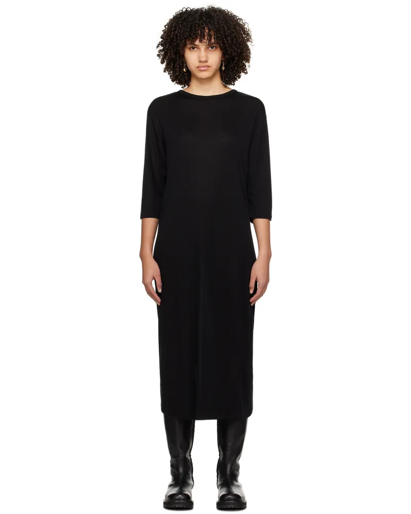 Studio Nicholson Black Crewneck Maxi Dress Black
