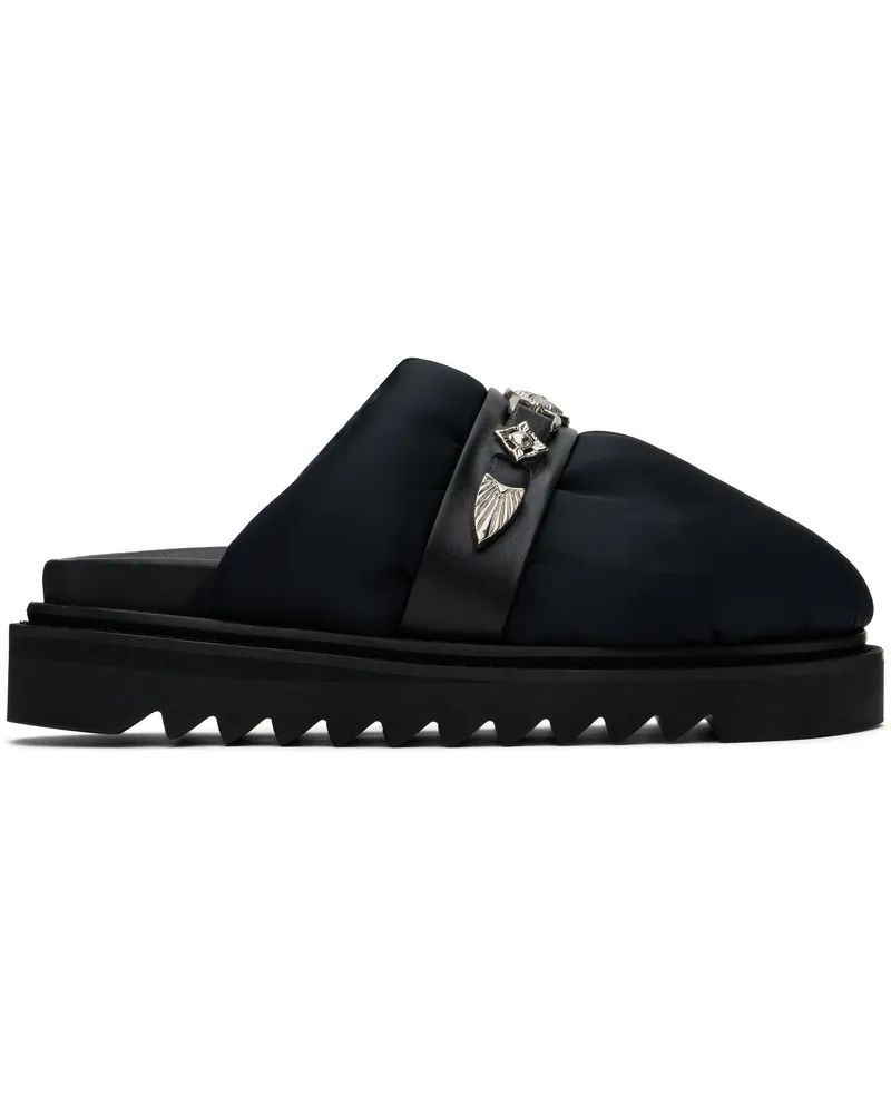 Toga Black Padded Slippers Black