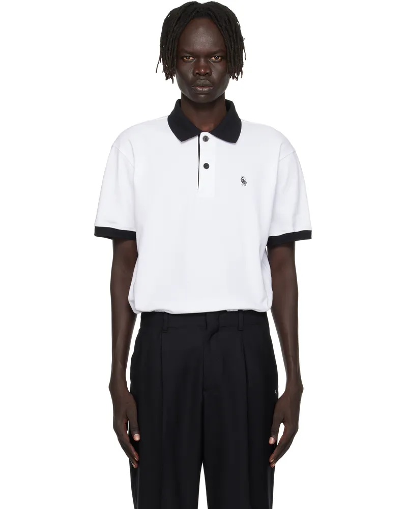 Ernest W. Baker White 'EWB' Embroidered Polo White