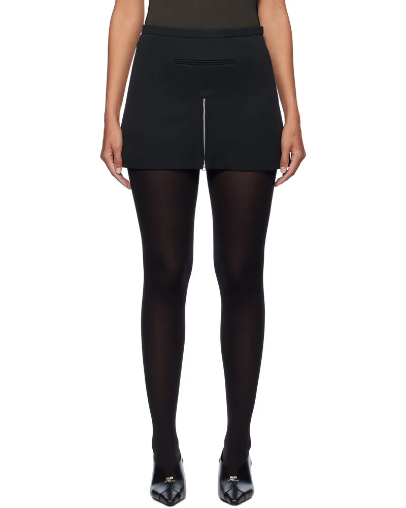 Courrèges Black Tailored Zipped Twill Miniskirt 9999