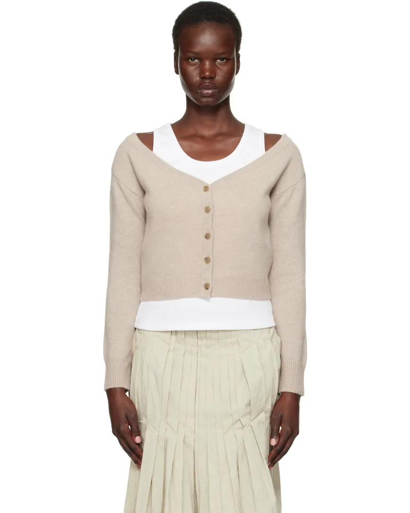 Lisa Yang Taupe Beata Cardigan Sa