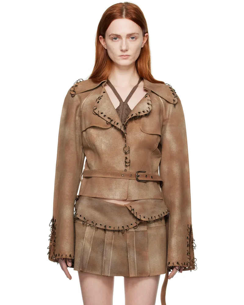 Charlotte Knowles Brown Helix Jacket Brown