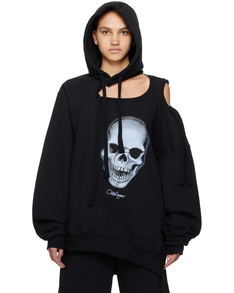 OTTOLINGER Black Deconstructed Hoodie Black