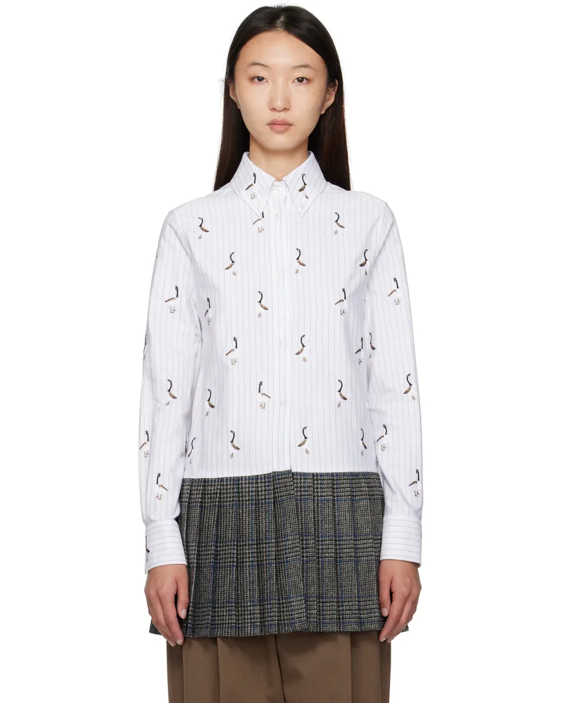 Thom Browne White & Gray Goose Shirtdress Shirt 035