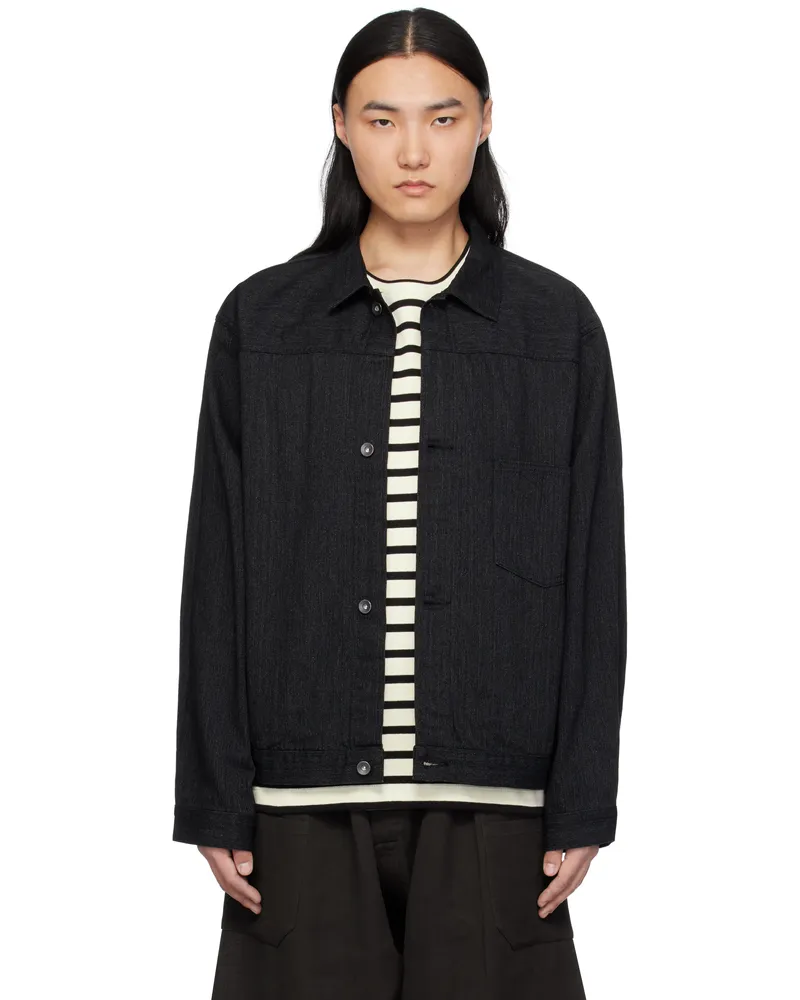nanamica Black Short Denim Jacket Black