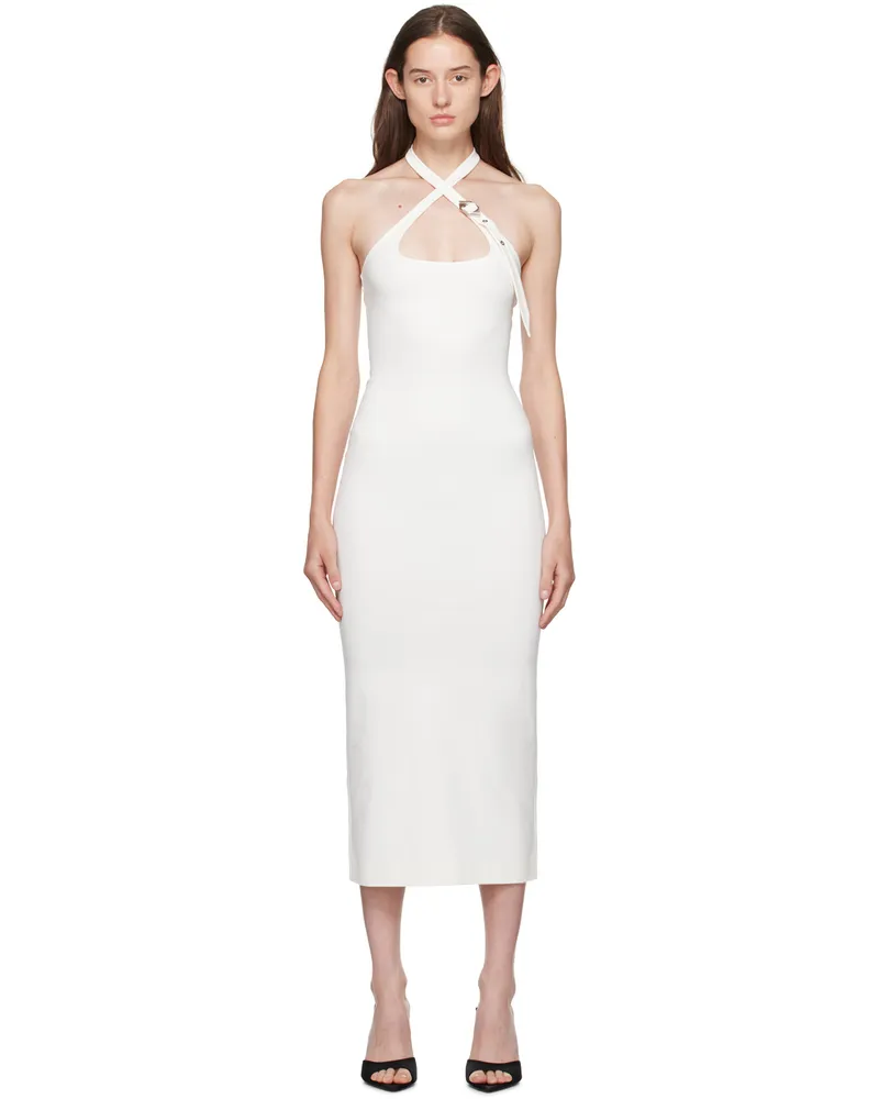 ATTICO White Halter Neck Midi Dress 001