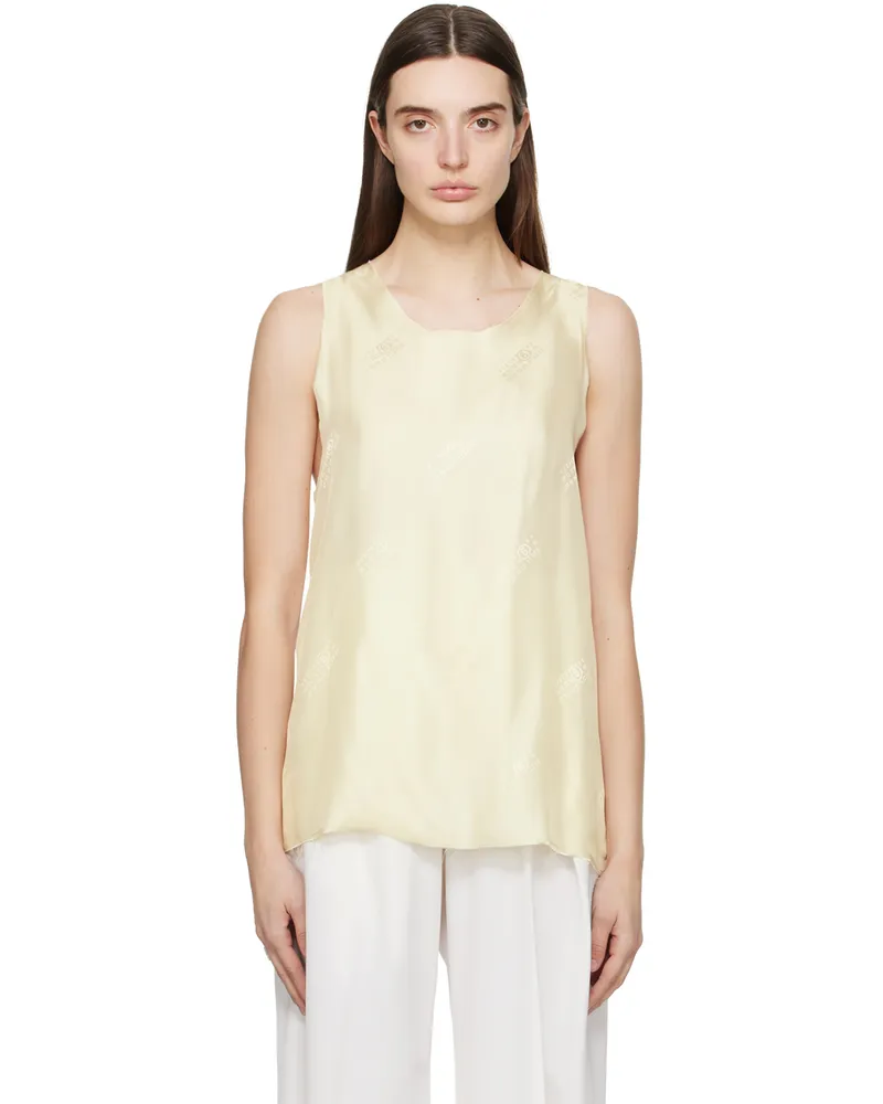 Maison Margiela Yellow & White Raw Edge Tank Top 962