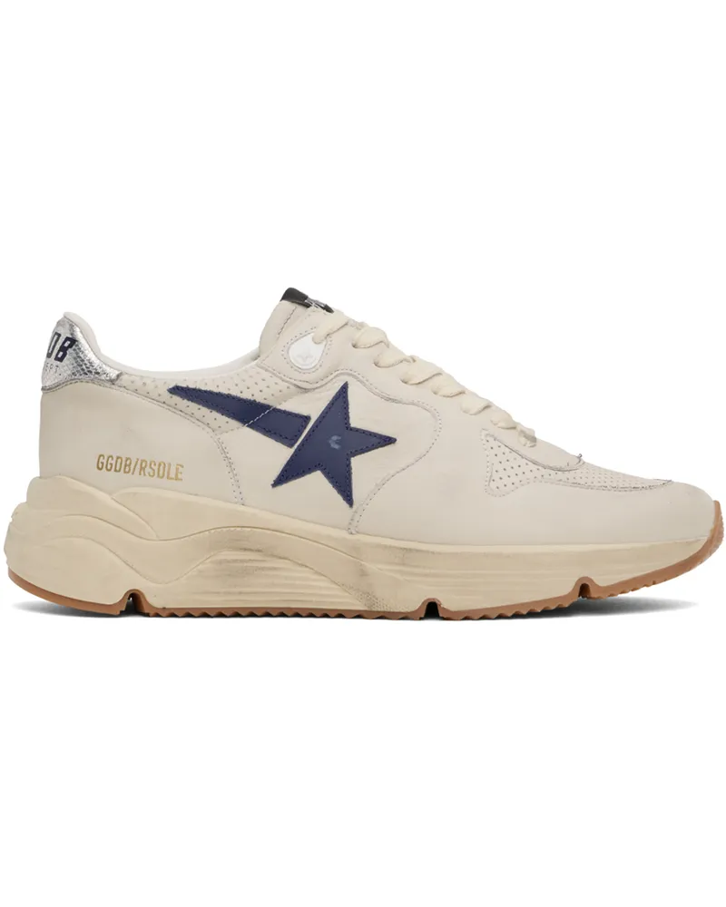 Golden Goose Taupe Running Sole Sneakers White