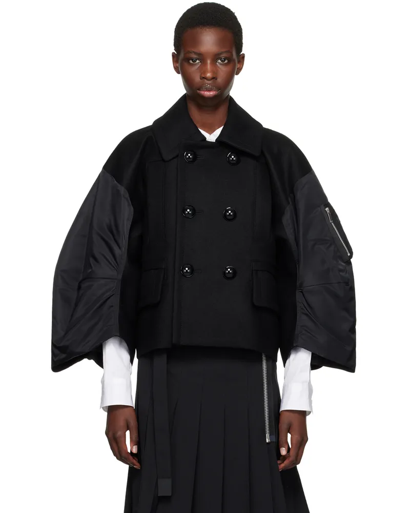 Sacai Black Paneled Jacket 001
