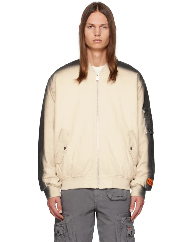 Heron Preston Off-White Gradient Bomber Jacket Black