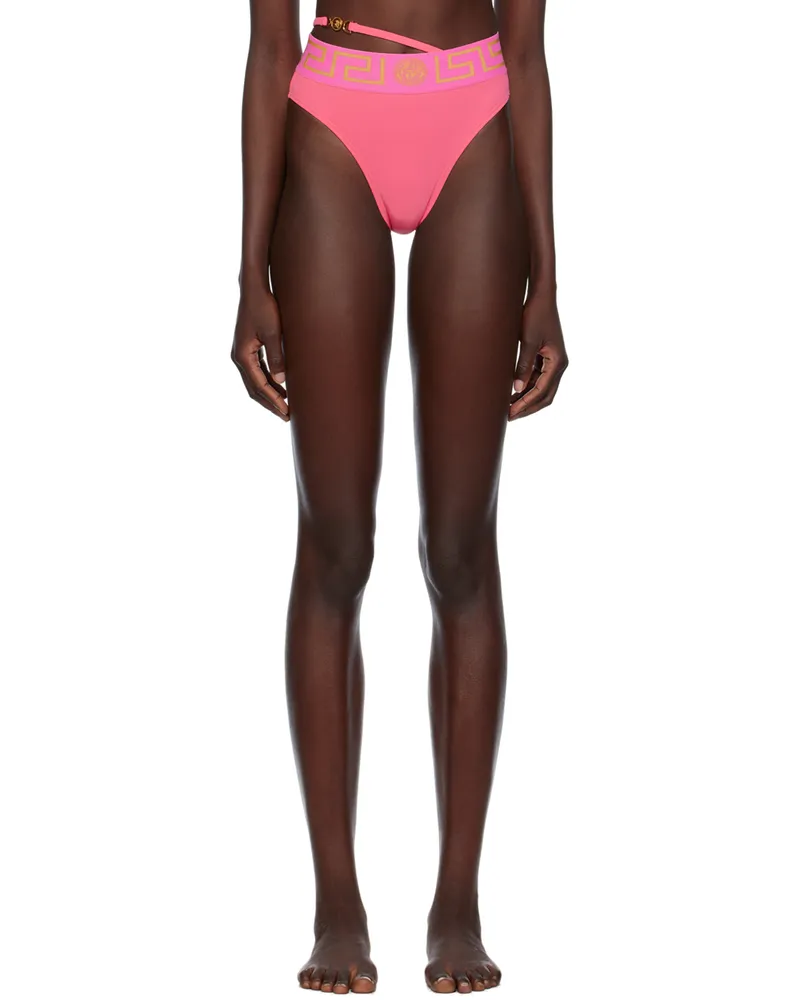Versace Pink Medusa '95 Greca Border Bikini Bottom 1po20