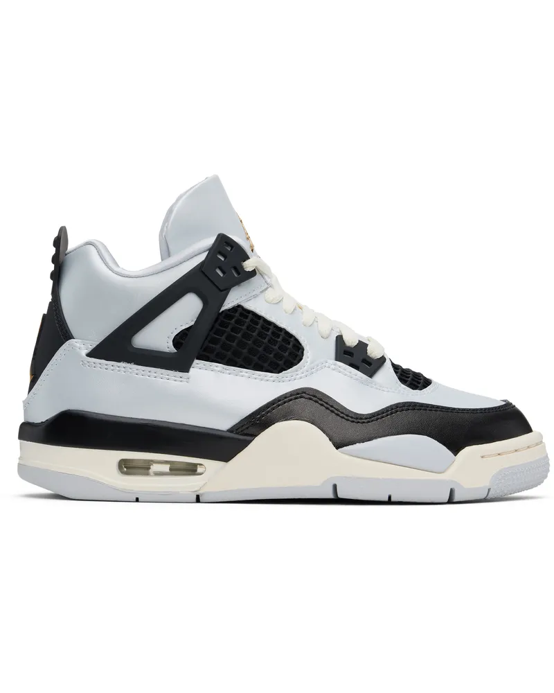 Nike Big Kids Silver & Black Air Jordan 4 Sneakers Pure