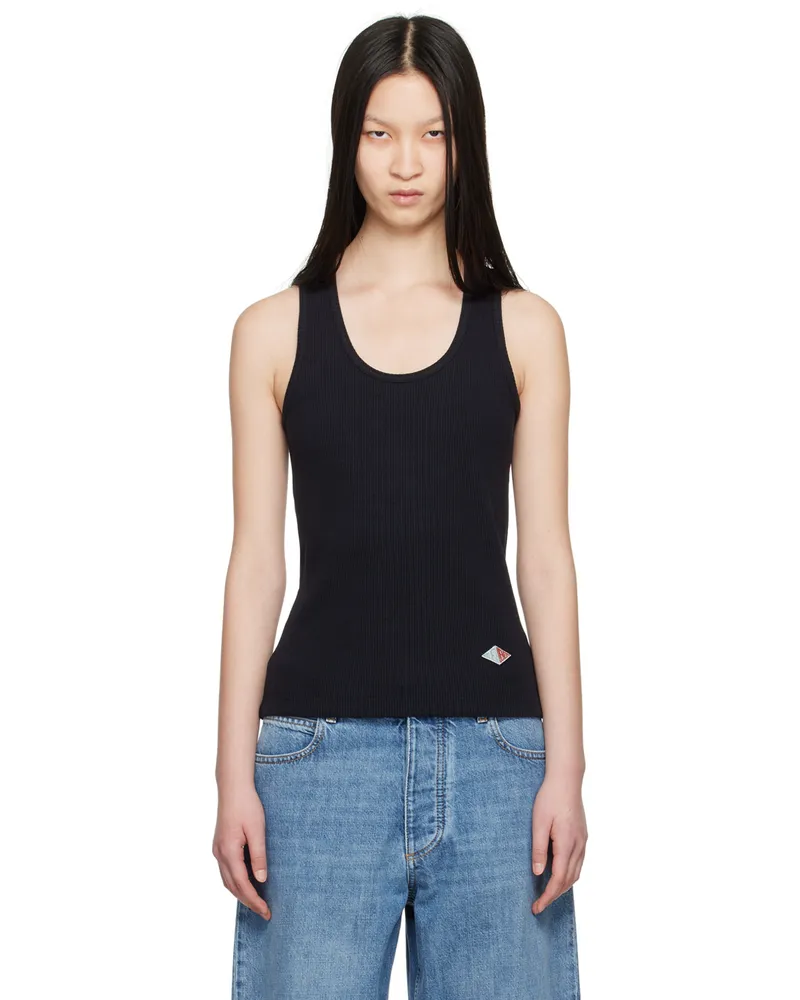Bottega Veneta Navy Logo Patch Tank Top 4246