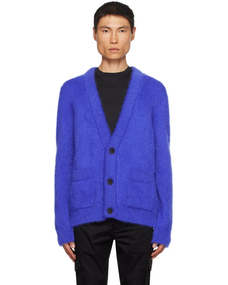 Balmain Blue Brushed Cardigan Siu