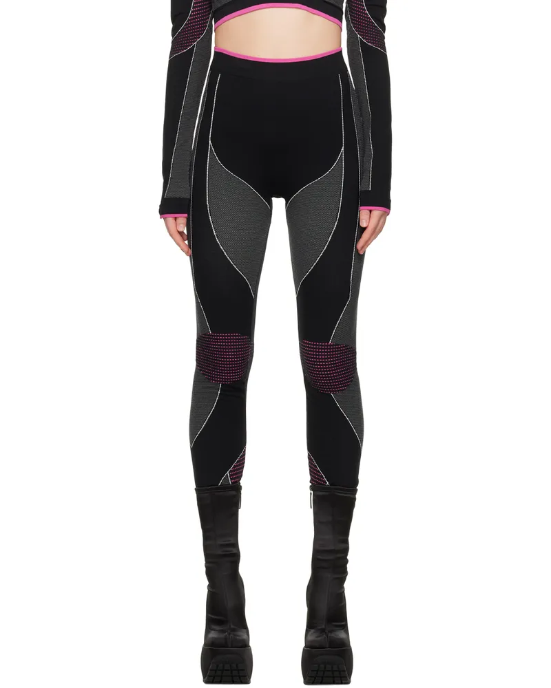 Balmain Black & Pink Rossignol Edition Seamless Leggings Eeh