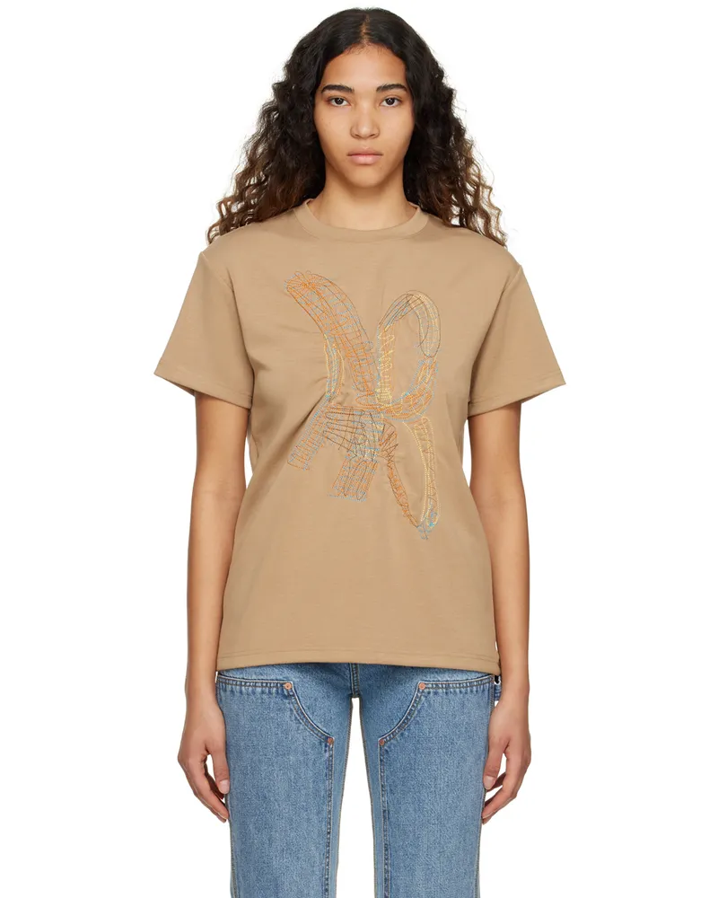 Andersson Bell Tan AB Embroidered T-Shirt Beige