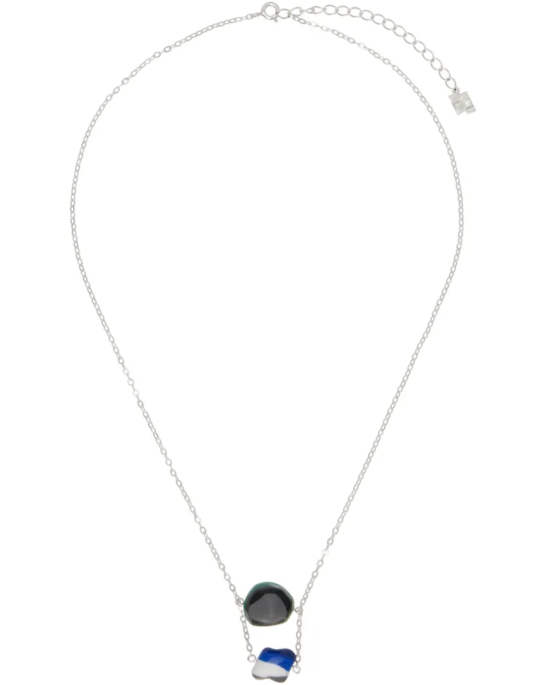 Adererror Silver Rapil Necklace Green