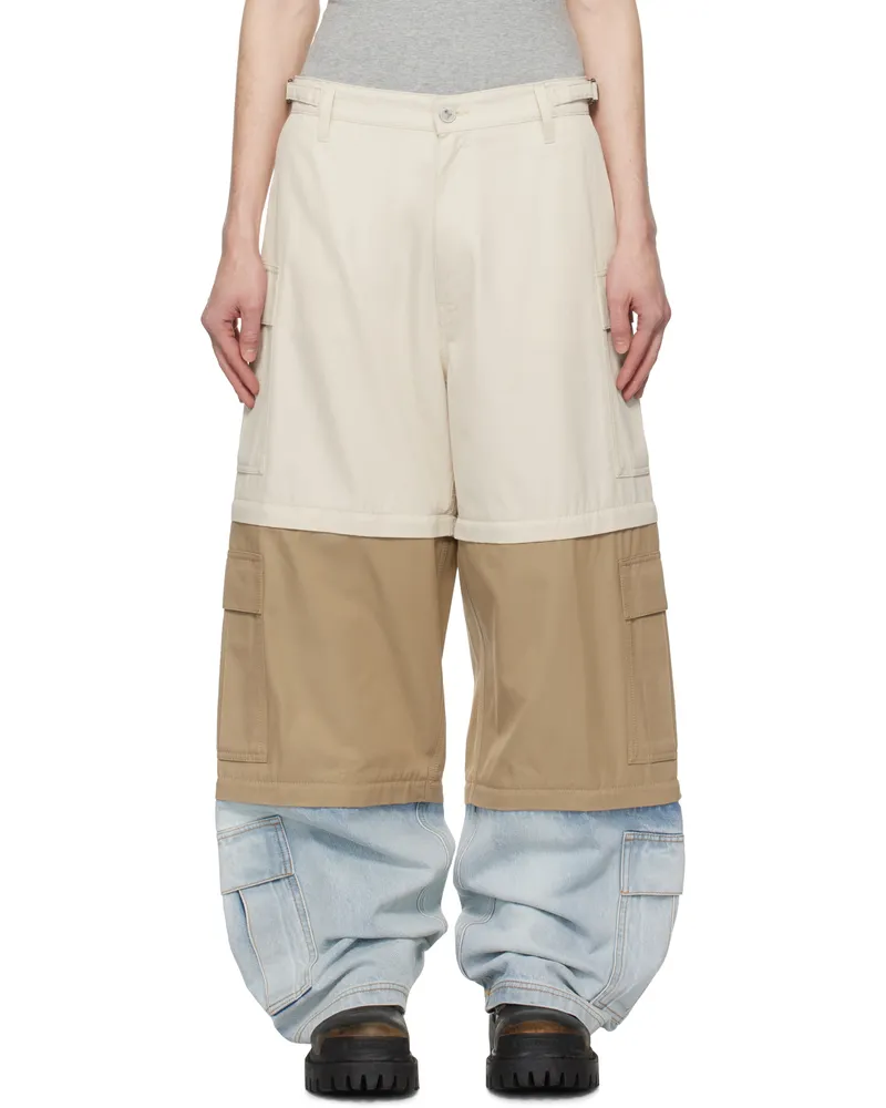 VETEMENTS Multicolor Deconstructed Triple Cargo Pants Light