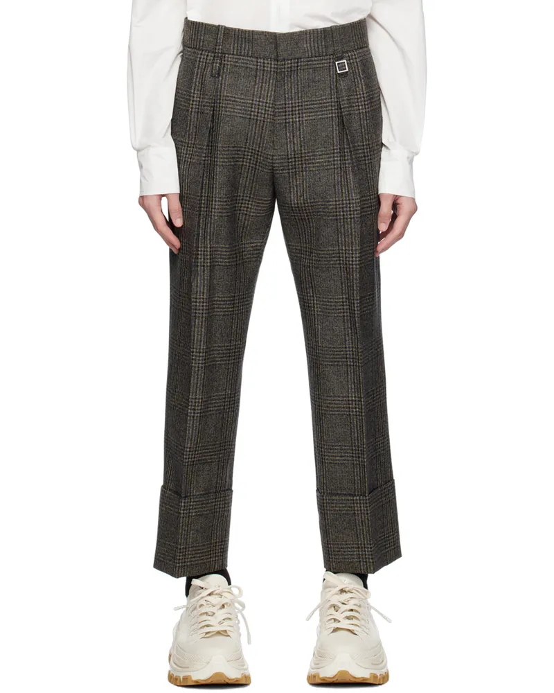 Wooyoungmi Gray Turn-Up Pants Khaki